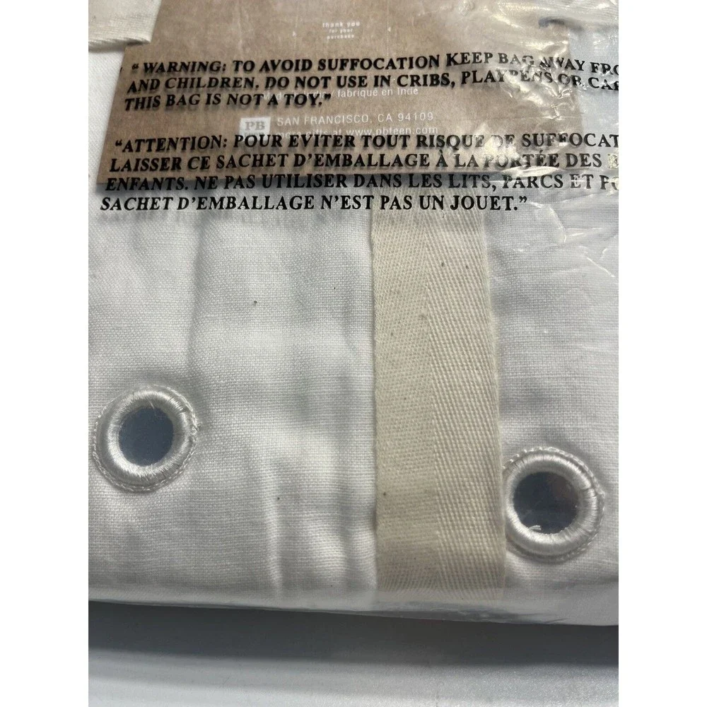 NWT - Pair of Pottery Barn Teen Ivory Cream Linen Mirror Drape 63” L x 52” W